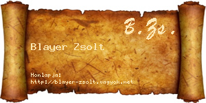 Blayer Zsolt névjegykártya